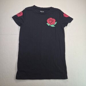 On Fire Black Shirt Womens Med Rose Poem You Are Beautiful Bible Verse Religion